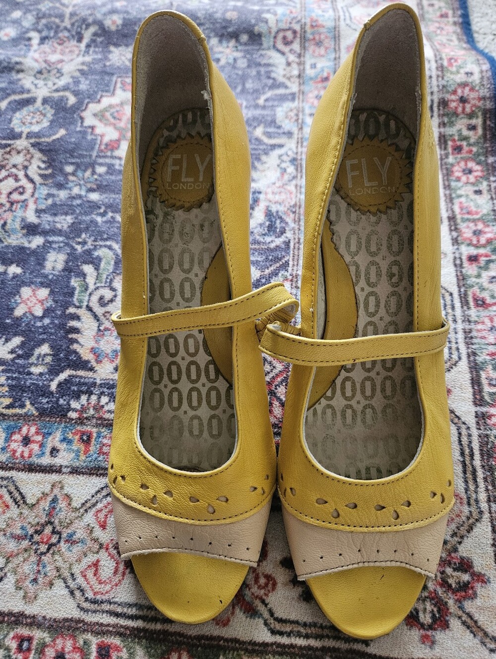 Fly London peep-toe Mary Jane heels. 40 ($220)